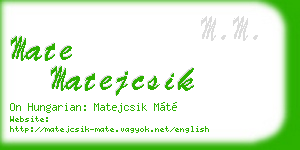 mate matejcsik business card
