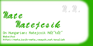 mate matejcsik business card